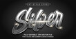 Silver Text Style Effect. Editable Graphic Text Template.