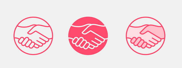 Canvas Print - Shaking hands icon. Non profit, partnership, support logo template. Vector illustration.