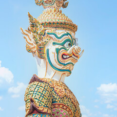 Canvas Print - Guardian Statue at Emerald Buddha temple in Grand Palace of Bangkok