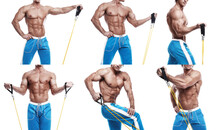 Collection Of Different Exercises With Resistance Bands