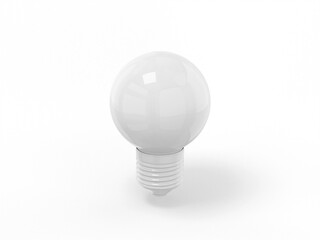 Poster - White single color lamp on a white monochrome background. Minimalistic design object. 3d rendering icon ui ux interface element.