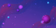 © Kateryna Polishchuk - In the purple and blue space of the universe are planets and asteroids and stars. Horizontal banner mystical and mysterious space. Background for astronautics and UFO.