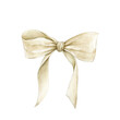 Watercolor bow with isolated background.