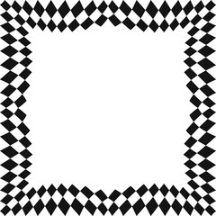 Poster - Checker rhombuses frame. Vector black diamonds border.