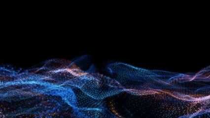 Poster - abstract particle waves with depth of field effect