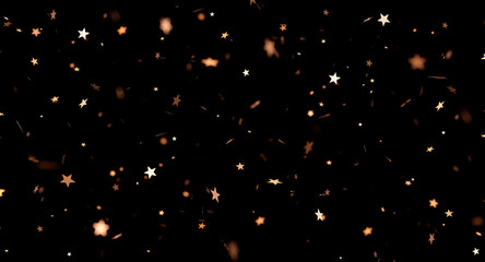 background 3d confetti glitter golden festive concept black background