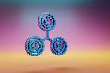 Poster - cryptocurrency networking icon. beautiful blue cryptocurrency networking symbol icons on multicolor 