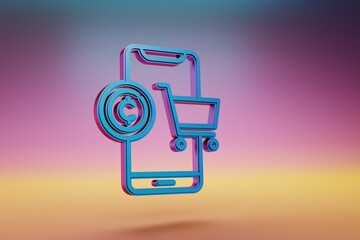 Poster - cryptocurrency payment icon. beautiful blue cryptocurrency payment symbol icons on multicolor bright