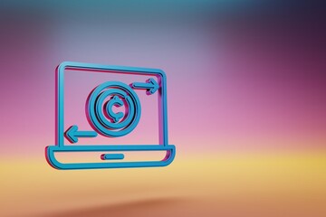 Poster - coin exchange icon. beautiful blue coin exchange symbol icons on multicolor bright background. 3d re