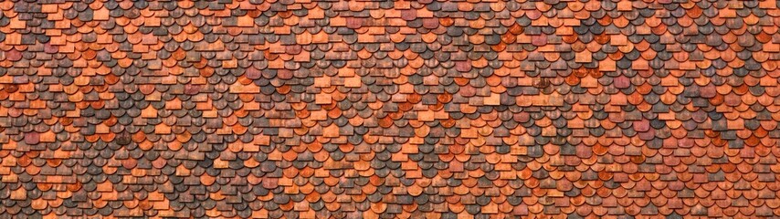 Red tile roof texture closeup, Germany