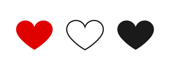 Wall Mural - heart shapes flat design icons.