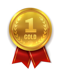 Wall Mural - golden winner badge. competition trophy. best quality award