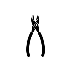 Side cutter icon. Repair tool illustration.