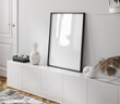 © artjafara - Frame mockup in modern living room interior background, 3d render