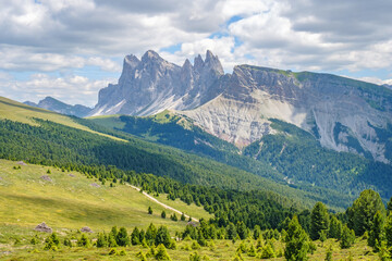 Wall Mural - odle mountains landscape view in the dolomites