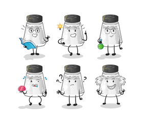 Poster - salt shaker thinking group character. cartoon mascot vector