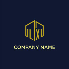 LX initial logo monogram with hexagonal style design