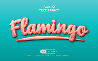 Wall Mural - Flamingo text effect orange style. Editable text effect.