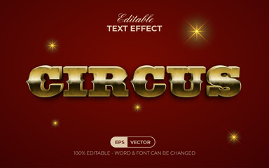 Poster - Circus text effect gold style. Editable text effect.