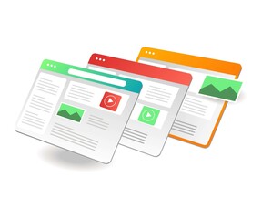 Fototapete - Isometric illustration concept. Design application web screen