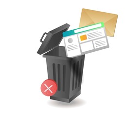 Aufkleber - Isometric illustration concept. Erase data computer
