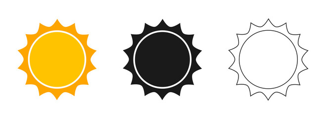 Wall Mural - suns flat icons set.