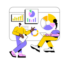 Poster - Innovation management software abstract concept vector illustration. Idea management, brainstorming tool, innovation control, collaboration space, business development software abstract metaphor.