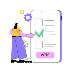 Poster - Electronic voting abstract concept vector illustration. Electronic election, online voting, e-voting system, government digital technology, internet ballot, campaign website abstract metaphor.