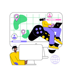 Poster - multiplayer online battle arena abstract concept vector illustration. multiplayer battle arena, mass