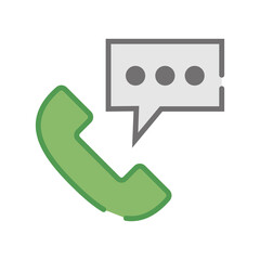 Aufkleber - Phone icon during talk. Conversations and online calls. Vectors.