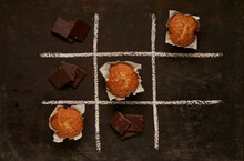 Edible Tic Tac Toe With Muffins And Chocolate