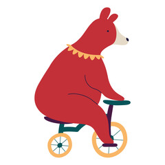 Canvas Print - bear in mini bicycle