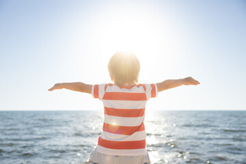 Wall Mural - Happy child having fun on summer vacation