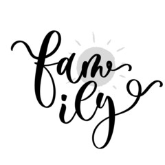 Wall Mural - family hand drawn typography lettering poster.