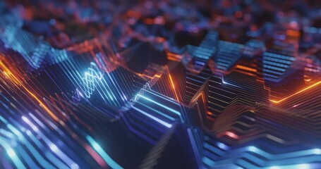 Wall Mural - Data visualization motion background. Abstract Visualization of data, data analysis concept and computer technology. dynamic and  fast circuitry, 