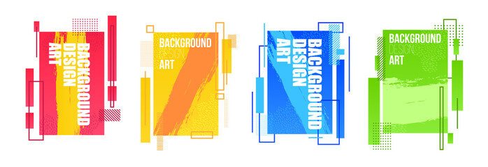 Leinwandbilder - minimalistic hipster colored frame design. Vector line gradient halftone. frame for text Modern Art graphics. design business cards, invitations, gift cards, flyers ,brochures vector illustration.