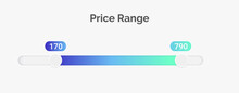 Price Range Filter In Modern Style For Your Ui Ux Design. Vector Illustration