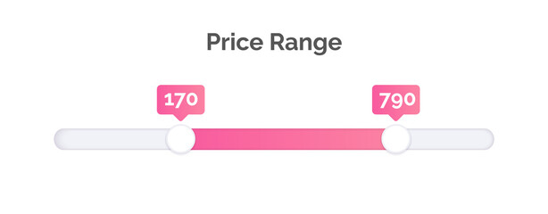 Price Range Filter in modern style for your ui ux design. Vector illustration