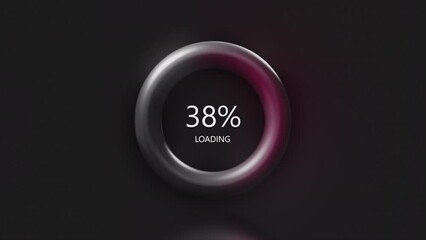 Aufkleber - Ring with luminous loading line. Motion. Luminous loading ring with percentages. Percentage of load in virtual space