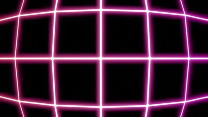 Poster - Abstract convex grid moving from right to left. Design. Gradient pink and red squares on a black background, seamless loop.