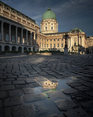 Wall Mural - Royal Palace of Buda in Budapest after a summer rain