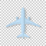 Fototapeta  - Light blue vector plane on a transparent background.