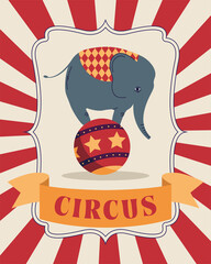 Sticker - circus elephant poster