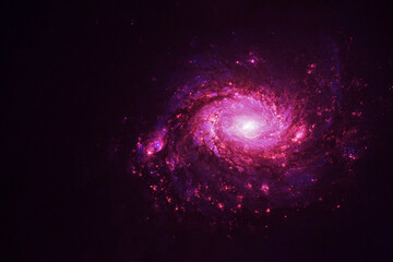 Bright, beautiful galaxy, in purple tones. Elements of this image were furnished by NASA