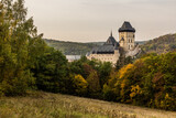 Fototapeta Desenie - Autumn view of Karlstejn castle, Czech Republic