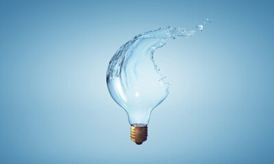 Wall Mural - Light bulb from water splash