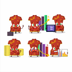 Sticker - Red clothing of chinese woman character designs as a trader investment mascot