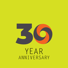 Wall Mural - 30 Year Anniversary Logo Vector Template Design Illustration elegant