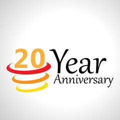 Wall Mural - 20 Year Anniversary Logo Vector Template Design Illustration elegant