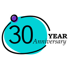 Wall Mural - 30 Year Anniversary Logo Vector Template Design Illustration elegant